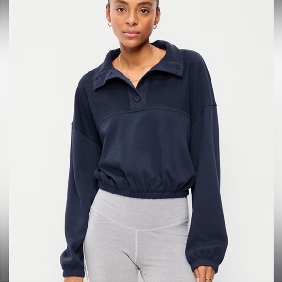 Old Navy Sweaters - Old Navy Button Up Funnel Neck Women's Navy Sweater